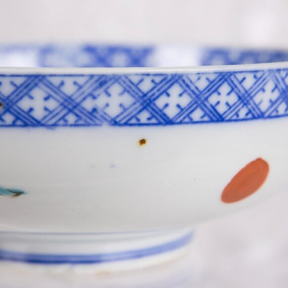 Antique Japanese Meiji Period Porcelain Bowl with Imari Pattern Design - Picture 7 of 11